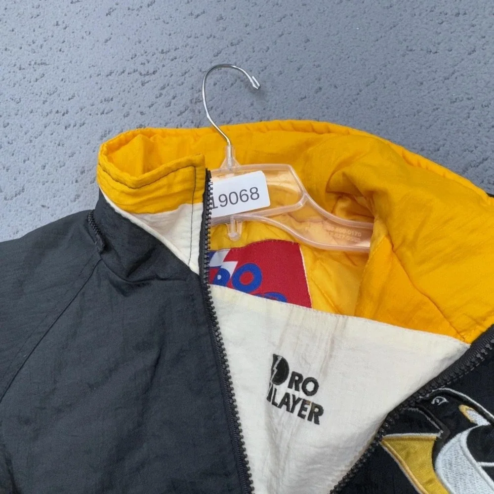 Vintage Pittsburgh Penguins Pullover Jacket Boys Large Black NHL Pro Player 90s